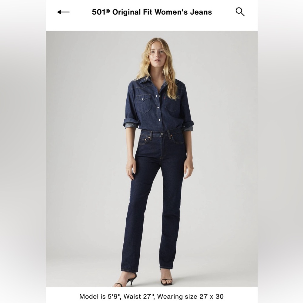 Levi's 501 Women's Straight Leg Jeans - Dark Blue - Picture 10 of 11